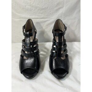Sofft Rialto Black leather Strappy Open Toe Dress Shoe Size 9
